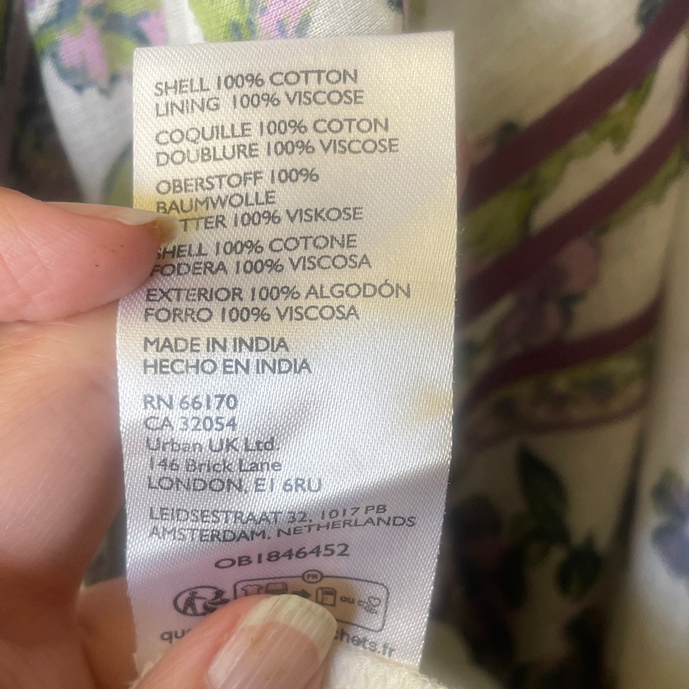 Floral Boho Peasant Dress in Lavender & Green - Picture 8 of 10